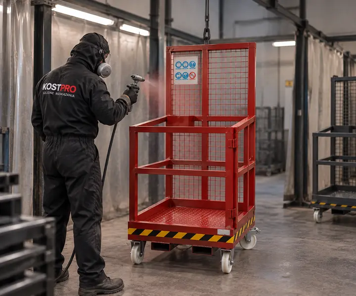 Malowanie natryskowe platformy roboczej KOST PRO